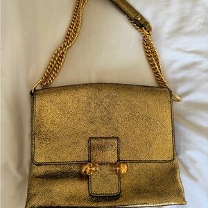 Alexander McQueen Metallic Gold Shoulder Bag